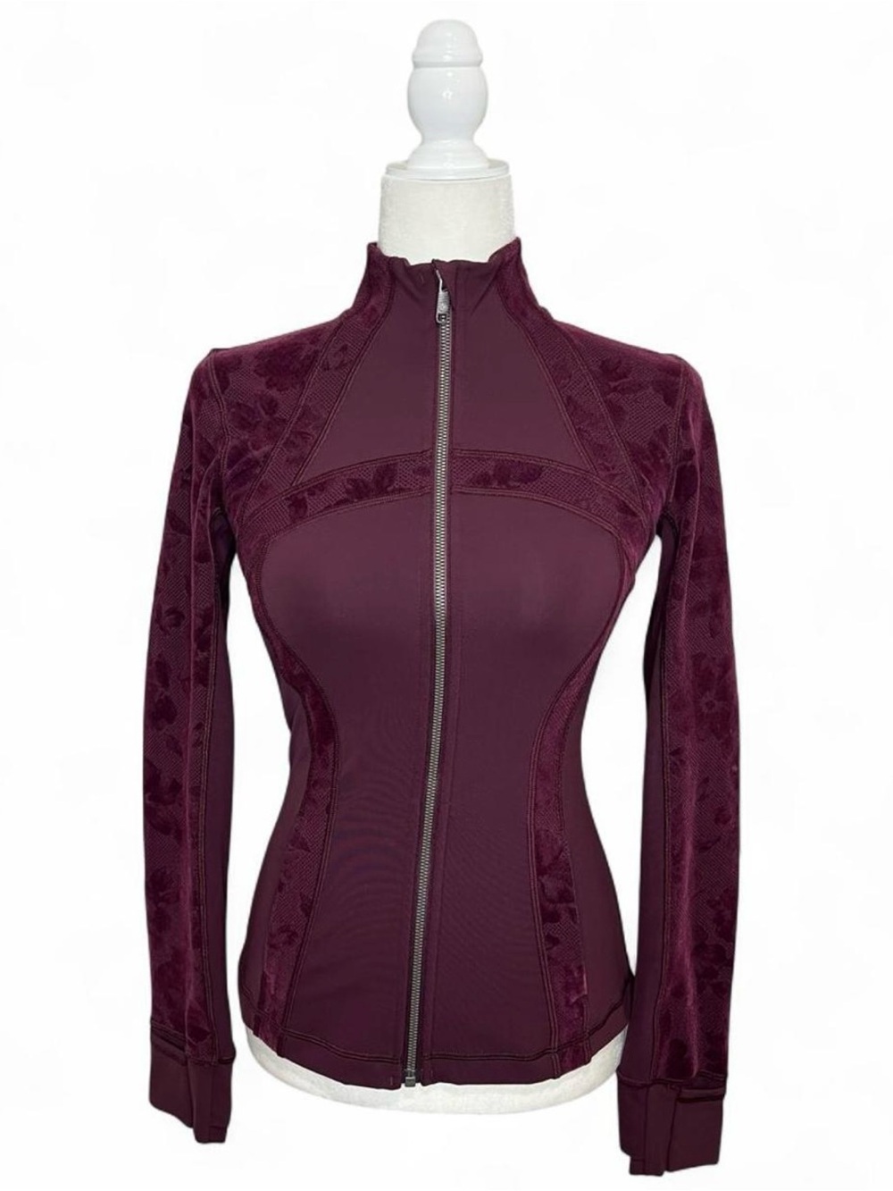 Lululemon Special Edition Define Jacket in Dark Adobe, velvet floral.